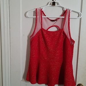 A beautiful red back out blouse